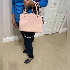 Nine West Pink Satchel with Gold Accents